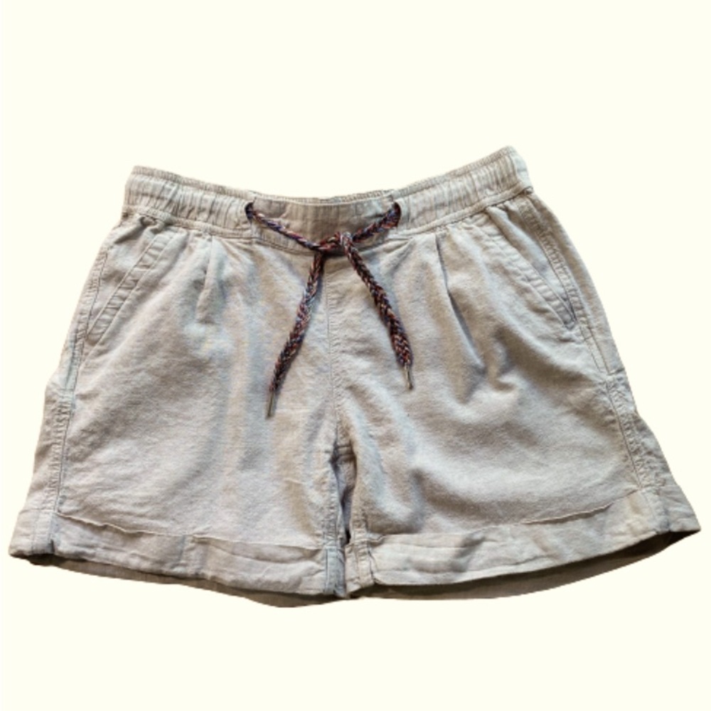 Cuffed Linen Cotton Shorts